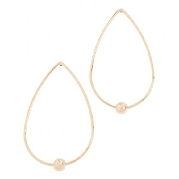 NWOT Cloverpost Gold Halt Hoop Earrings - Picture 1 of 3